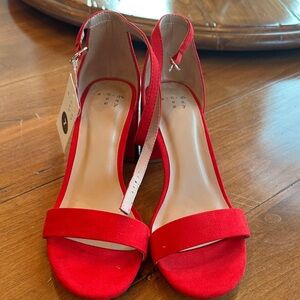 A New Day Red Ankle Strap Heels
